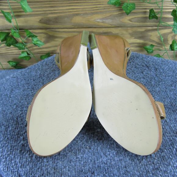 Guess Women's Brick Ankle Strap Brown Leather Sz‎ 9.5 Medium Gently Used 2025 - Picture 5 of 6